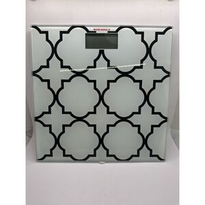 Soehnle‎ Designer Digital Bathroom Scale 63822 Glass Quatrefoil Pattern 330lb